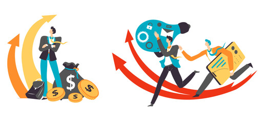 Marketing and business financial growth vector