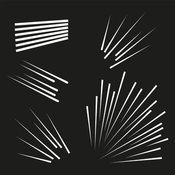 3D straight, parallel dynamic irregular lines, stripes element. Action, burst, speed comic effect lines. Vector illustration.