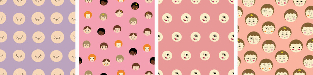 Feminine look, abstract personage, mascot design, funny face, cute icon