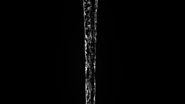water splash pouring from top isolated on white background. 3D animation . 4K
