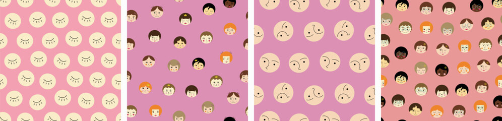 Feminine look, abstract personage, mascot design, funny face, cute icon