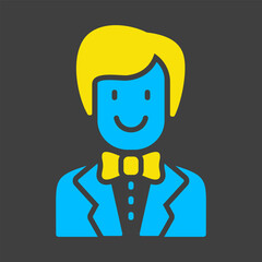 Groom, bridegroom, fiance man in costume icon