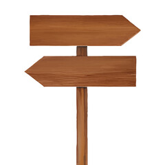 wood sign post with style hand drawn digital painting illustration