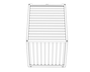 Container isolated on transparent background. 3d rendering - illustration