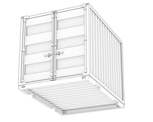 Container isolated on transparent background. 3d rendering - illustration