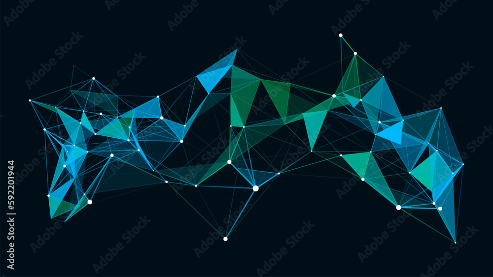 Poster network connection structure. digital background with dots and lines. big data visualization. 3d ren