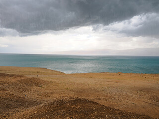 Rain over the Dead sea