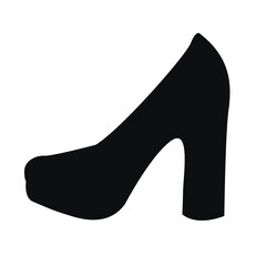 Shoe silhouette. Black shoe illustration.