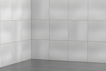 Empty room with tiled wall and floor