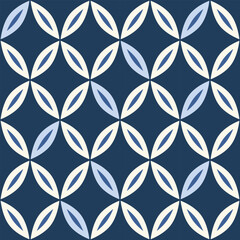Japanese Petal Diamond Vector Seamless Pattern