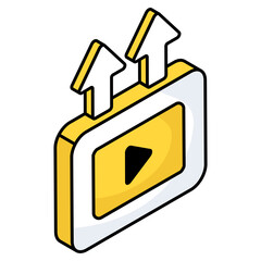 An icon design of video upload 