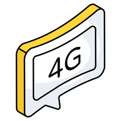 A flat design icon of 4g network 