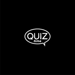 Quiz speech bubble icon isolated on dark background