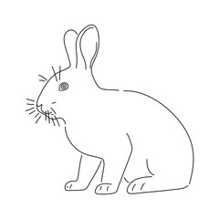 Rabbit ink sketch. Vector illustration.