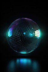 Disco ball on a dark background. generative ai