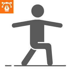 Yoga pose solid icon, glyph style icon for web site or mobile app, fitness and exercise, stretching vector illustration, vector graphics with editable strokes.