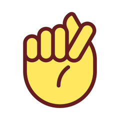 Fig sign pixel perfect RGB color icon. Offensive hand gesture. Obscene non verbal communication. Isolated vector illustration. Simple filled line drawing. Editable stroke. Arial font used