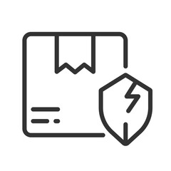 Unprotected parcel pixel perfect linear icon. Order damage. Delivery failure. Insecure pack shipment. Thin line illustration. Contour symbol. Vector outline drawing. Editable stroke. Arial font used