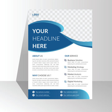 Modern A4 corporate creative clean business flyer design template layout for advertising and promotion growth. vector white background color circle design flyer template. unique image flyer inspire