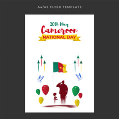 Vector illustration of Cameroon National Day social media story feed mockup template
