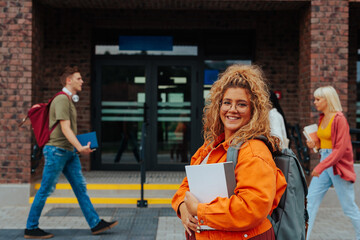 Students on busy campus.