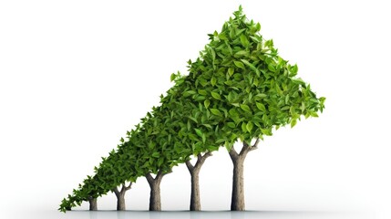 Fototapeta premium Green tree with leaves forming an upward trend, symbolizing responsible investing, sustainable finance, and social entrepreneurship. Generative AI