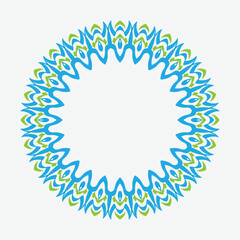 Vector floral logo template in elegant and minimal style with colorful color on grey background illustration. Circle frame logo. For badges, labels, logotypes and branding business identity.