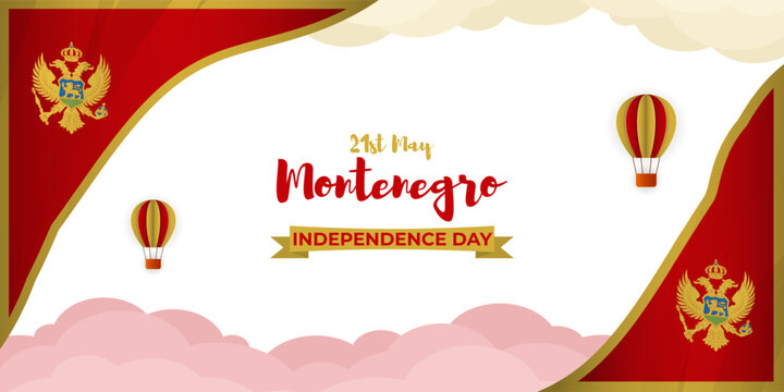 vector illustration for happy independence day - Montenegro social media story feed mockup template post
