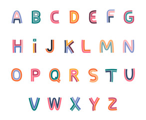 Alphabet type with colorful bright design