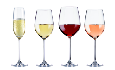 verschiedene Weingläser