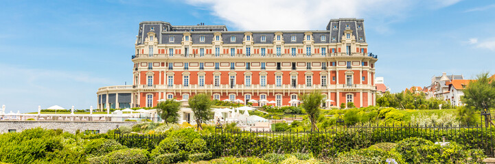 Hotel du Palais in Biarritz, a famous luxury palace, France - obrazy, fototapety, plakaty