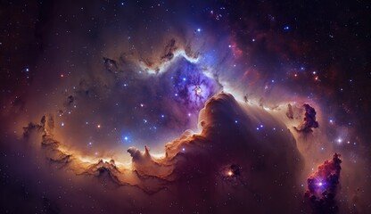 Fototapeta na wymiar Beautiful nebula in outer space made with generated ai