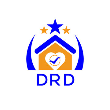 DRD House logo. KJG Letter logo and icon. Blue vector image on white background. KJG house Monogram home logo picture design and best business icon. 
