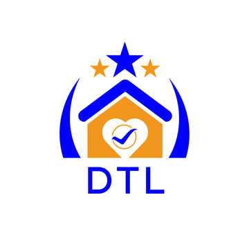 DTL House logo. KJG Letter logo and icon. Blue vector image on white background. KJG house Monogram home logo picture design and best business icon. 
