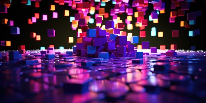 Abstract cubes background texture made with generated ai