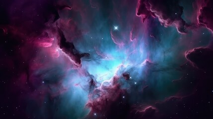 Obraz na płótnie Canvas Nebula in deep space, made with generated ai