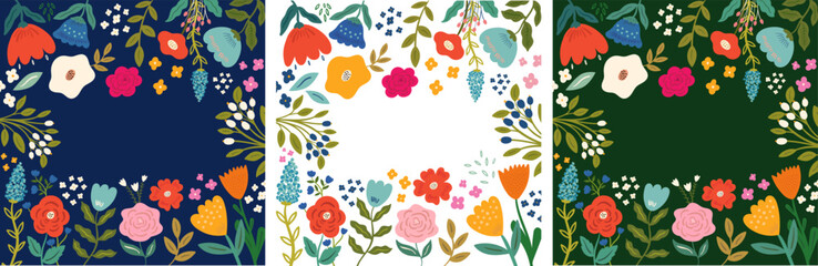 Vector floral cards.  - 592214570