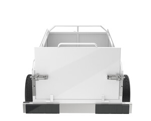 Car trailer isolated on transparent background. 3d rendering - illustration