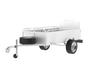 Car trailer isolated on transparent background. 3d rendering - illustration