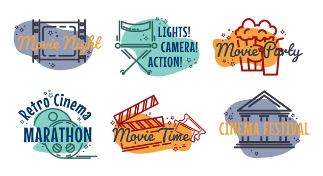 Concept design set for movie time, night and party