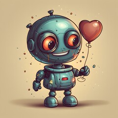 robot with heart