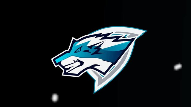 animated 4k Lion blue logo E sports Tournament Badge Logo Intro for Gaming League or Sports Team 