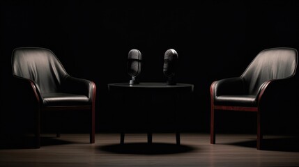 Fototapeta premium Podcast setting concept, made with generative ai