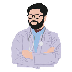 Beared medical specialist man ,good for graphic design resources.