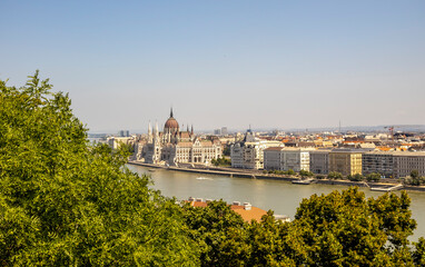 Fototapeta na wymiar View of the city of Budapest on a summer sunny day.