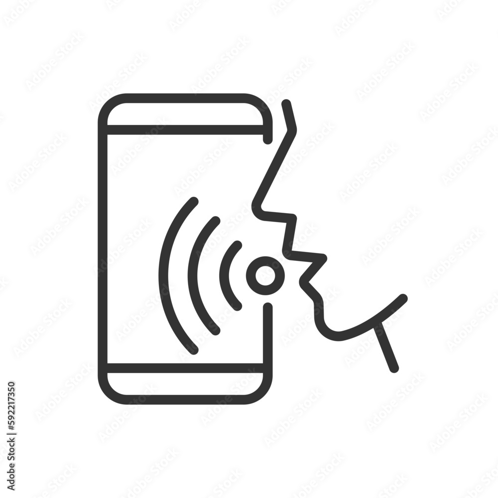 Poster voice control pixel perfect linear icon. audio command for application. internet of things. thin lin