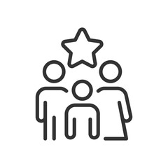 Family bonus pixel perfect linear icon. Encouraging existing customer. Exclusive offer for family. Thin line illustration. Contour symbol. Vector outline drawing. Editable stroke. Arial font used