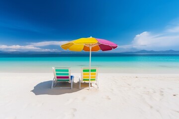 beautiful beach banner with white sand