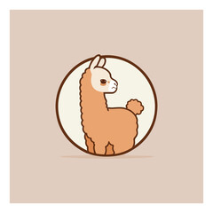 Llama cartoon alpaca. Lama animal vector isolated illustration. Cute funny . Design for card, sticker , fabric textile, t shirt. Children, kid modern trendy style