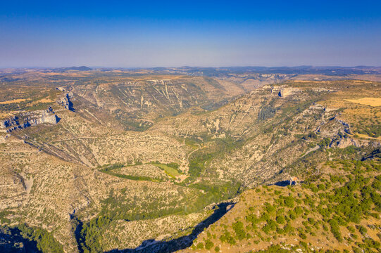 Aerial view of Gorges La Vis and Causse de Blandas